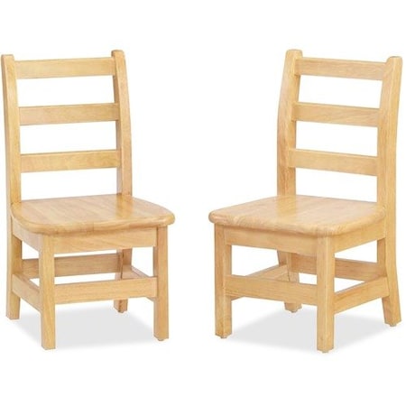 Jonti-Craft KYDZ LADDERBACK CHAIR, 10in SEAT HEIGHT, NATURAL SEAT/NATURAL BACK, NATURAL BASE, 2PK JNT5910JC2